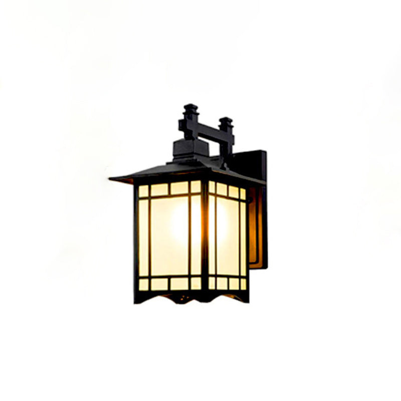 Squared Glass Wall Mount Lamp 1-Light Vintage Wall Lighting Fixture for Balcony