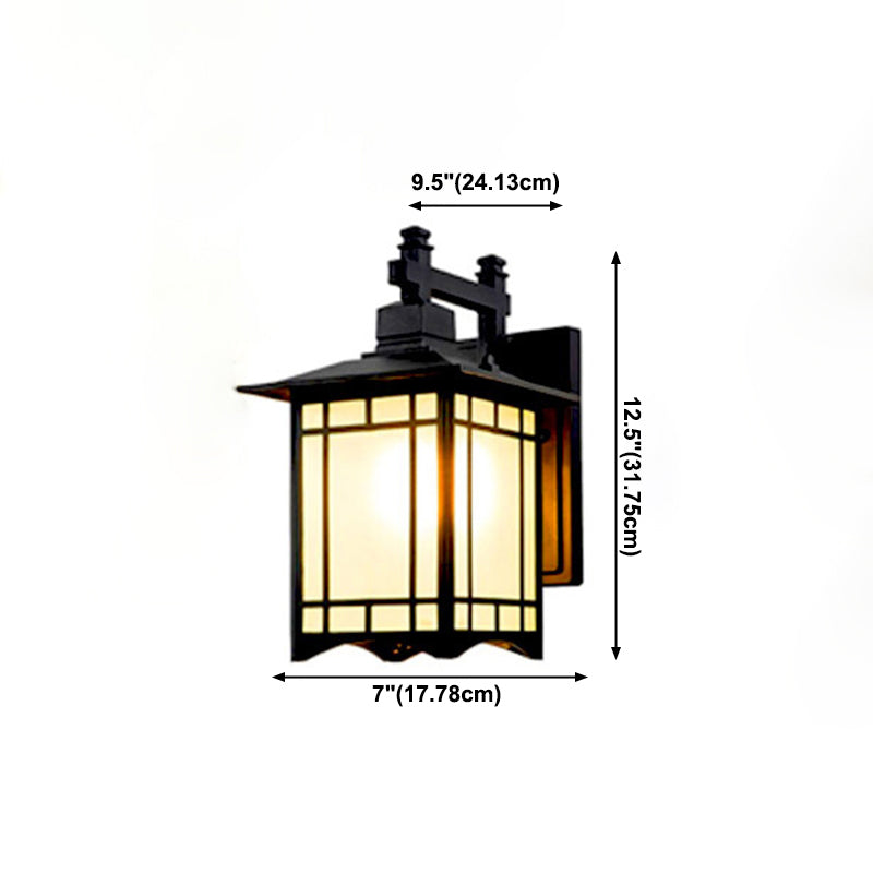 Squared Glass Wall Mount Lamp 1-Light Vintage Wall Lighting Fixture for Balcony