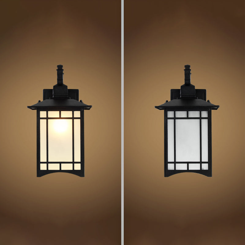 Squared Glass Wall Mount Lamp 1-Light Vintage Wall Lighting Fixture for Balcony