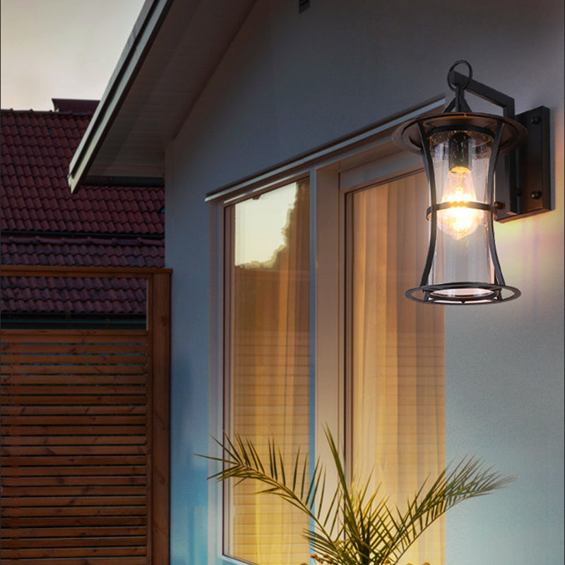 Black Industrial Sconce Light Fixtures Wrought Iron Wall Lamp Sconce for Garden