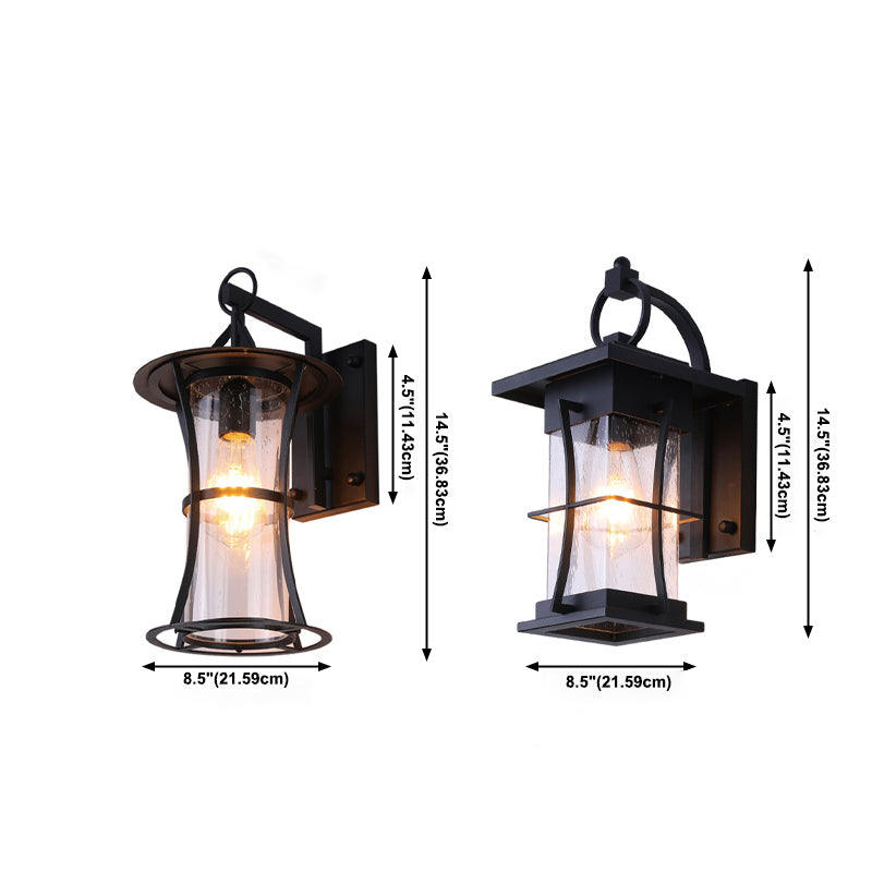 Black Industrial Sconce Light Fixtures Wrought Iron Wall Lamp Sconce for Garden