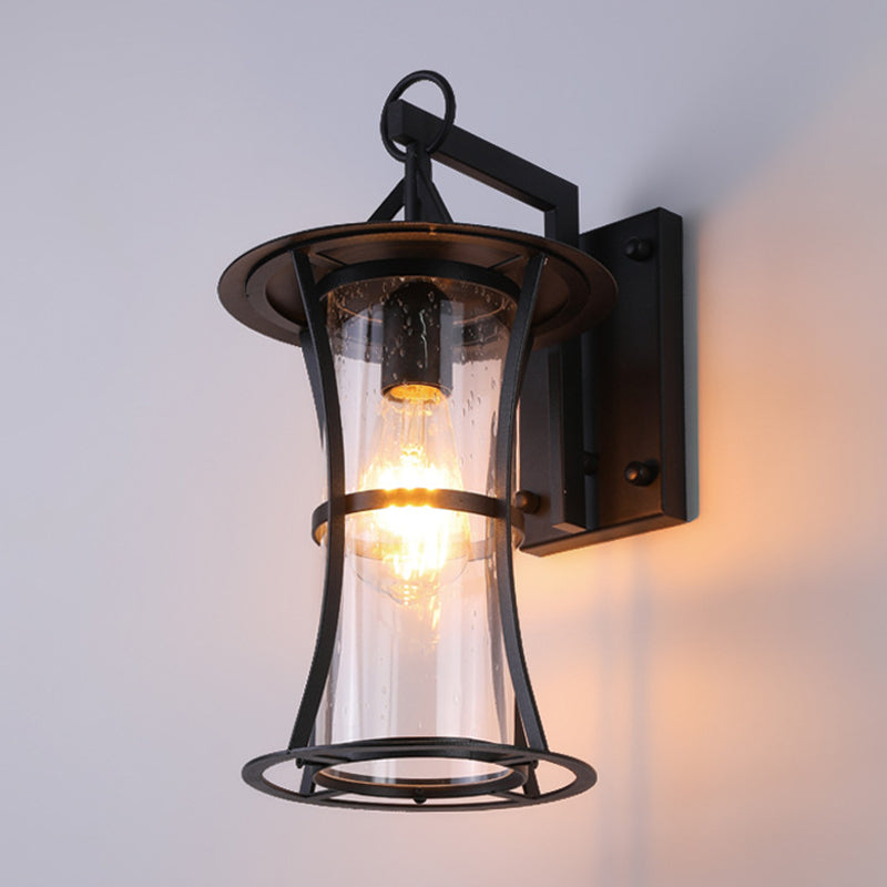 Black Industrial Sconce Light Fixtures Wrought Iron Wall Lamp Sconce for Garden