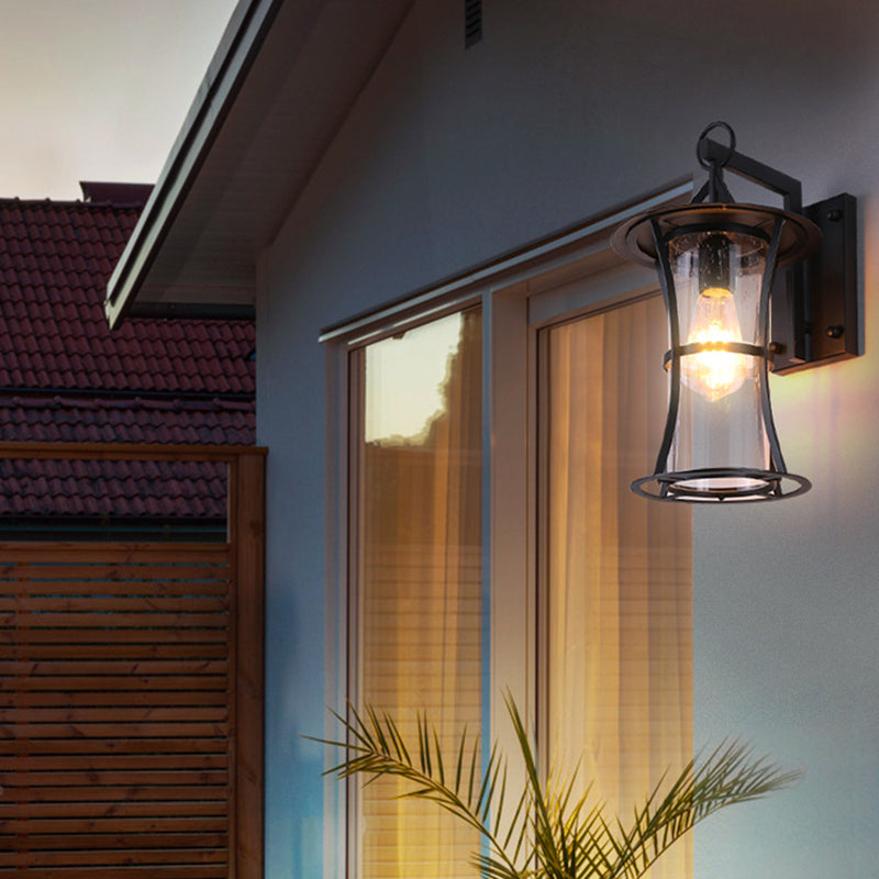 Black Industrial Sconce Light Fixtures Wrought Iron Wall Lamp Sconce for Garden