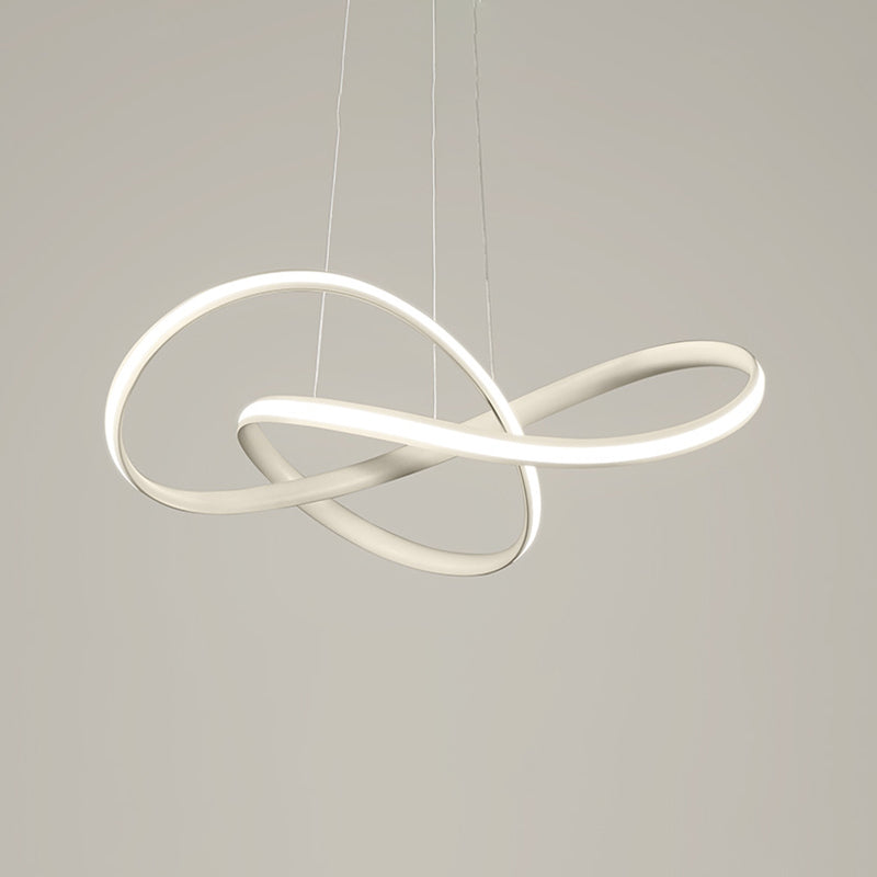 Acrylic Linear LED Hanging Lamp in Modern Simplicity Metal Pendant Light for Dining Room