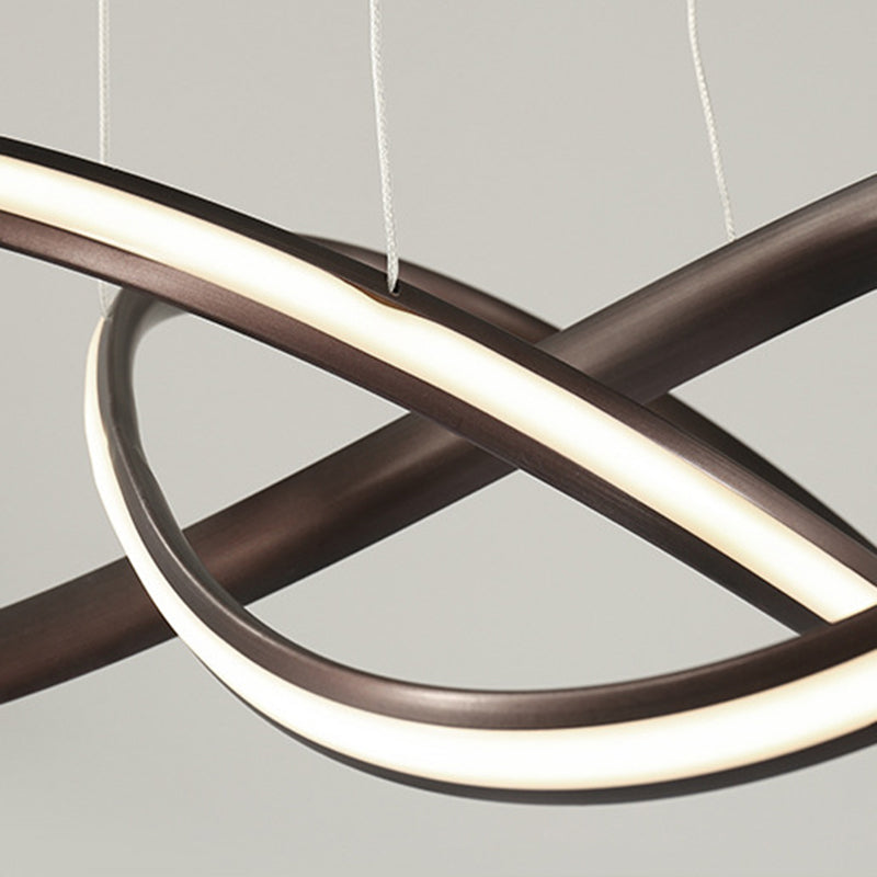 Acrylic Linear LED Hanging Lamp in Modern Simplicity Metal Pendant Light for Dining Room