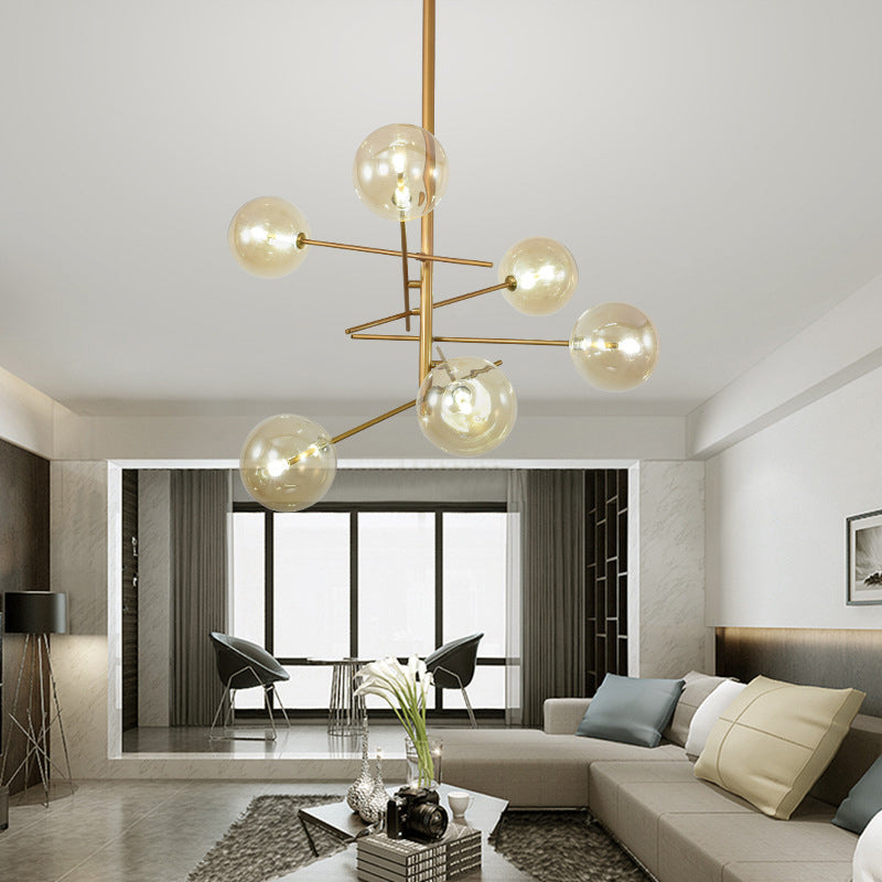 Sphere Chandelier Ceiling Pendant Light Modern Style Metal 6 Light Chandelier Lights