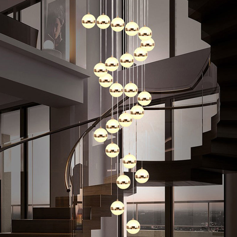 Acrylgold -LED -Anhänger Licht im modernen Stil Aluminium Globe Hanging Lampe für Innenräume