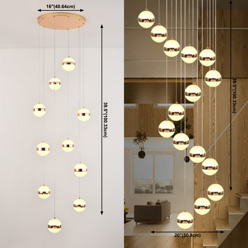 Acrylgold -LED -Anhänger Licht im modernen Stil Aluminium Globe Hanging Lampe für Innenräume