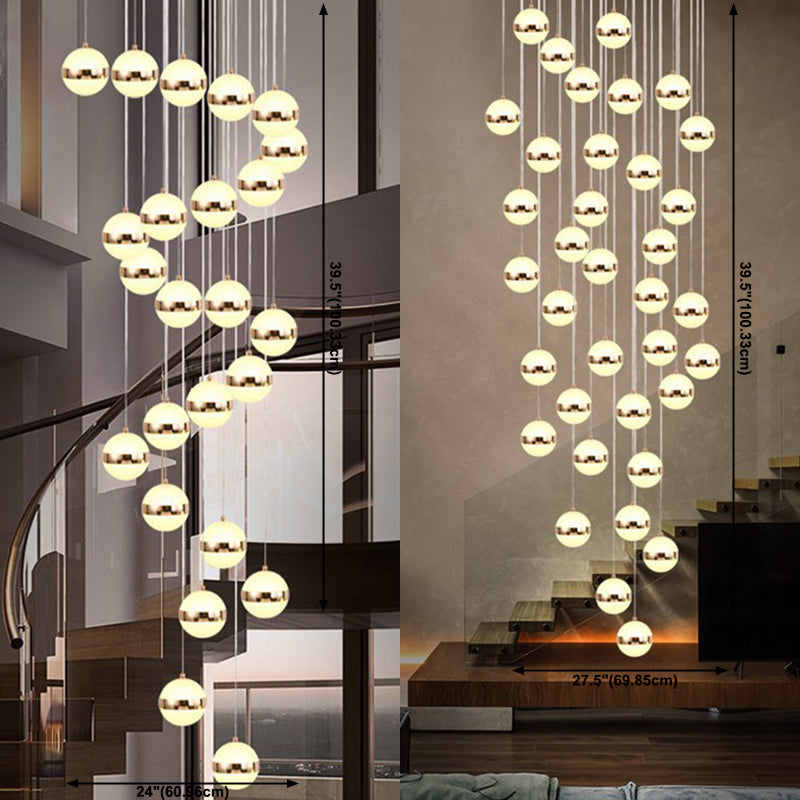 Acrylgold -LED -Anhänger Licht im modernen Stil Aluminium Globe Hanging Lampe für Innenräume