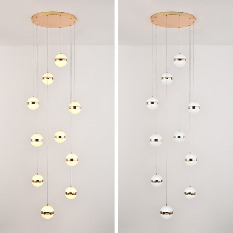 Acrylgold -LED -Anhänger Licht im modernen Stil Aluminium Globe Hanging Lampe für Innenräume