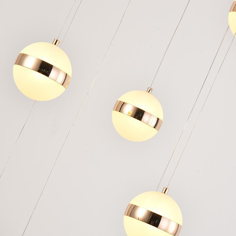 Acrylgold -LED -Anhänger Licht im modernen Stil Aluminium Globe Hanging Lampe für Innenräume