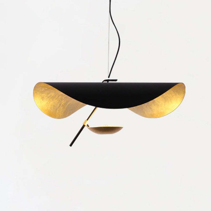 Black and Gold LED Hanging Lamp in Modern Creative Style Wrought Iron Pendant Light for Living Room