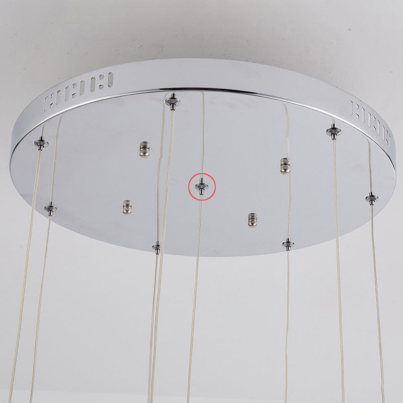 Kristall Silber LED-Anhänger Licht im modernen Luxusstil Edelstahl-Quadrathanglampe