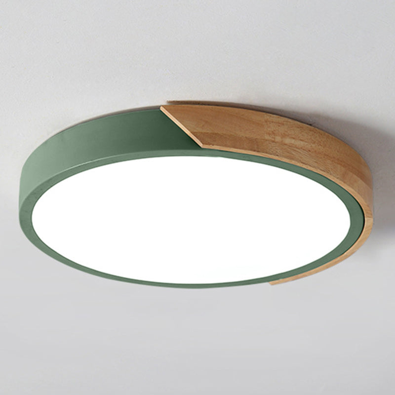 Plafonnier LED Style Macron avec cadre en métal et bois, plafonnier encastré pour salon