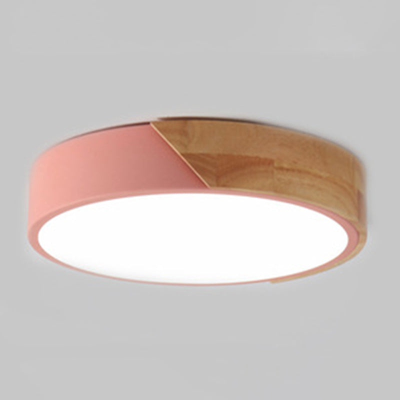 Plafonnier LED Style Macron avec cadre en métal et bois, plafonnier encastré pour salon