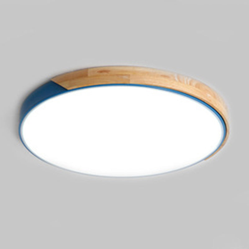 Plafonnier LED Style Macron avec cadre en métal et bois, plafonnier encastré pour salon