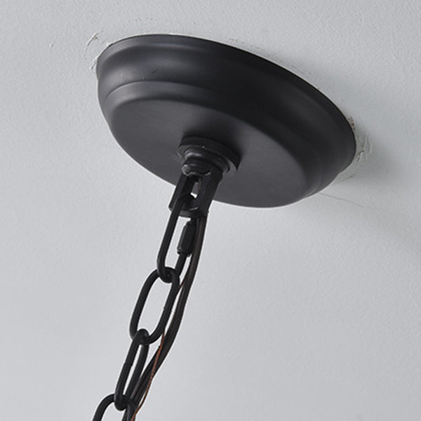 Houten bol hanglamp vintage 1-licht eetkamer hangend licht met kristallen kralen