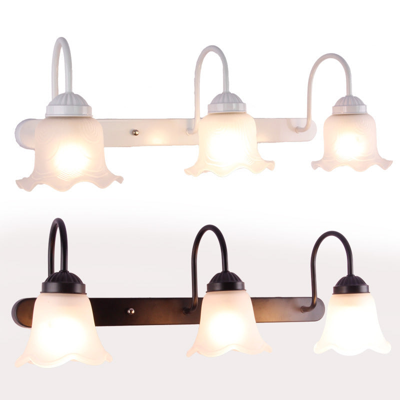 Lámparas de tocador minimalista con sombra de vidrio para sala de lavado de baño