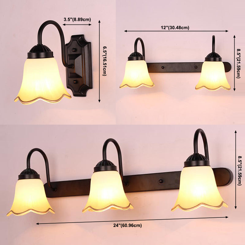 Lámparas de tocador minimalista con sombra de vidrio para sala de lavado de baño