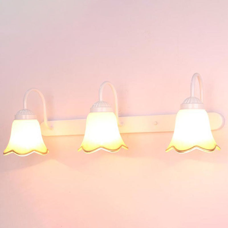 Lámparas de tocador minimalista con sombra de vidrio para sala de lavado de baño
