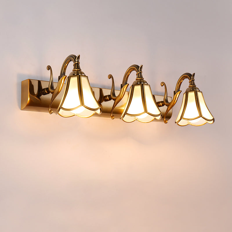 Éclairage de miroir en laiton Améliement mural luminaire pour salle d'eau de salle de bain