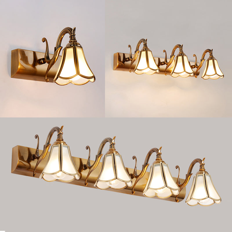 Éclairage de miroir en laiton Améliement mural luminaire pour salle d'eau de salle de bain