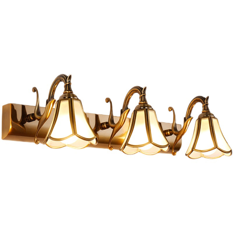 Éclairage de miroir en laiton Améliement mural luminaire pour salle d'eau de salle de bain