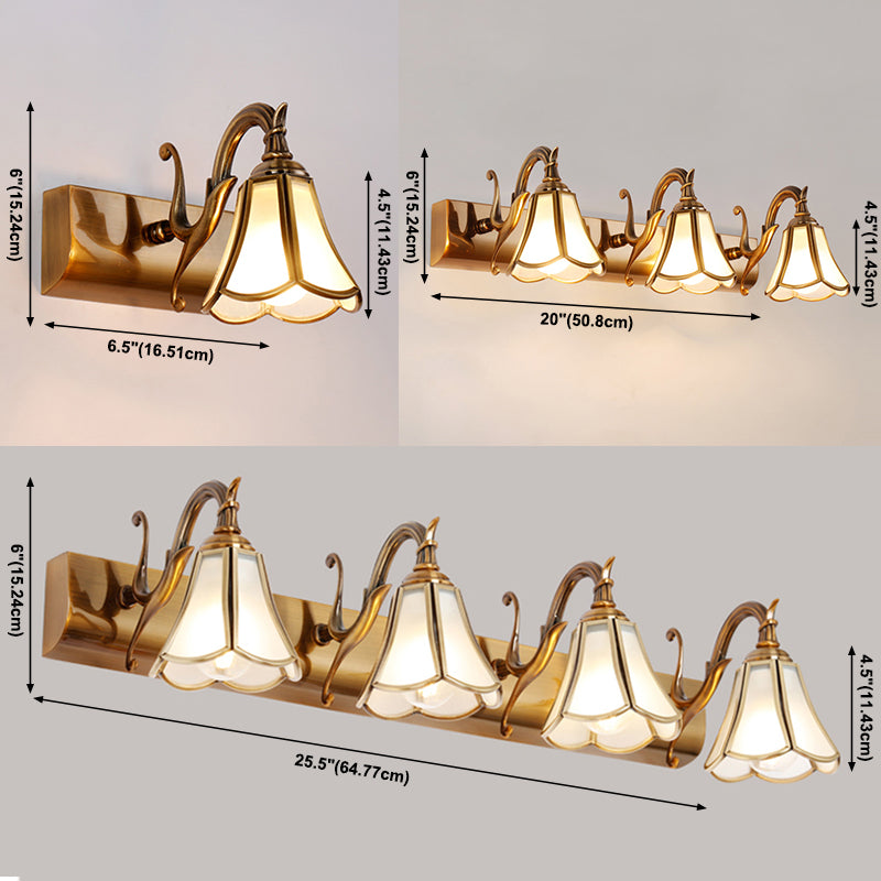 Éclairage de miroir en laiton Améliement mural luminaire pour salle d'eau de salle de bain