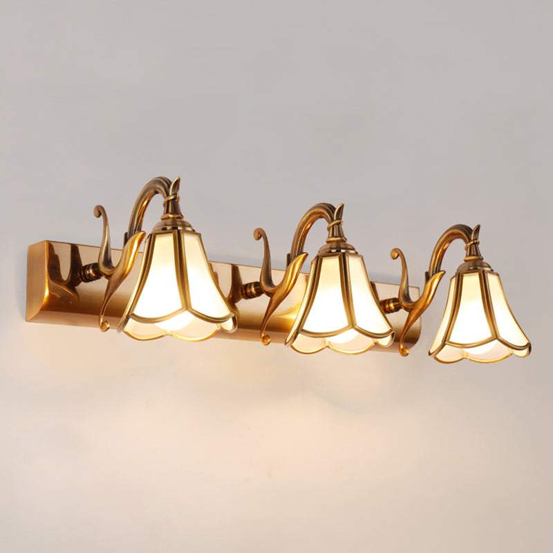 Éclairage de miroir en laiton Améliement mural luminaire pour salle d'eau de salle de bain