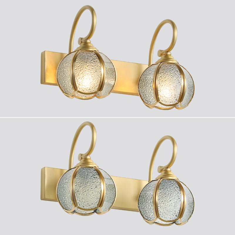 Luminaires muraux de vanité murale à LED en laiton pour toilettes de salle de poudre