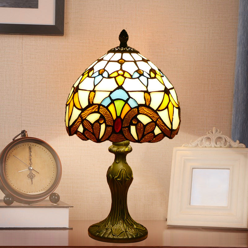 Schüssel Nachttisch Lampe Single-Bulb Buntglas Tiffany Tisch leichte Ideen für das Restaurant