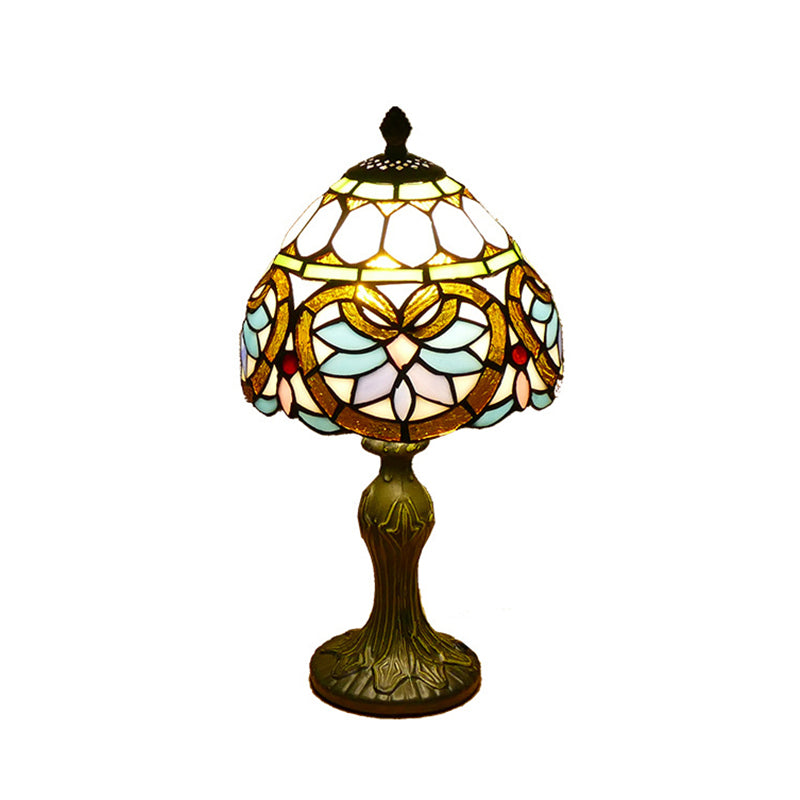 Schüssel Nachttisch Lampe Single-Bulb Buntglas Tiffany Tisch leichte Ideen für das Restaurant