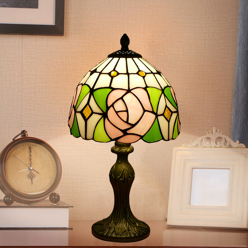 Schüssel Nachttisch Lampe Single-Bulb Buntglas Tiffany Tisch leichte Ideen für das Restaurant