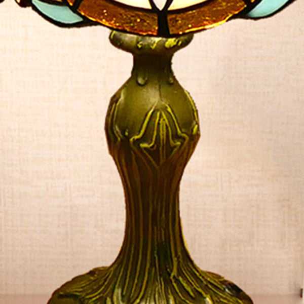 Schüssel Nachttisch Lampe Single-Bulb Buntglas Tiffany Tisch leichte Ideen für das Restaurant