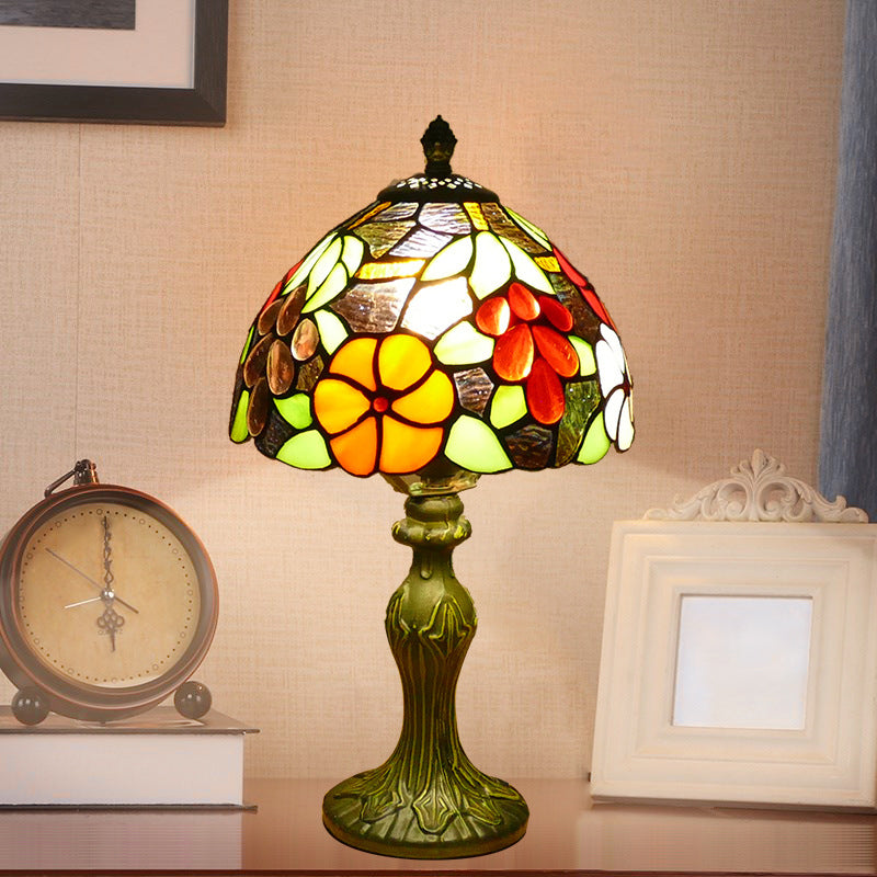 Schüssel Nachttisch Lampe Single-Bulb Buntglas Tiffany Tisch leichte Ideen für das Restaurant