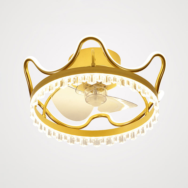 Kronenförmige Lüfterleuchte Deckenleuchte Minimalist Metall Schlafzimmer LED Semi Flush Mount