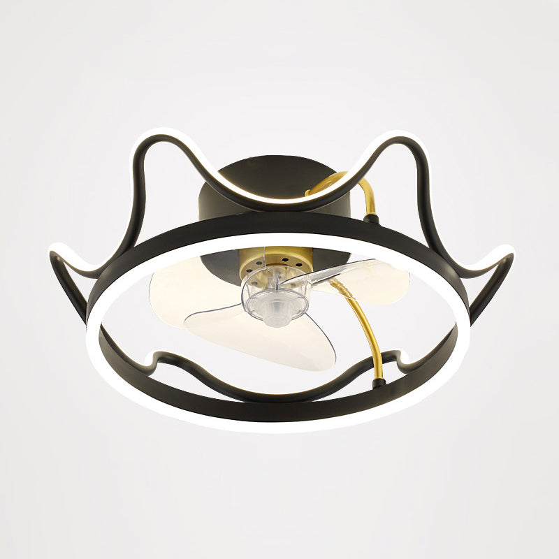 Kronenförmige Lüfterleuchte Deckenleuchte Minimalist Metall Schlafzimmer LED Semi Flush Mount