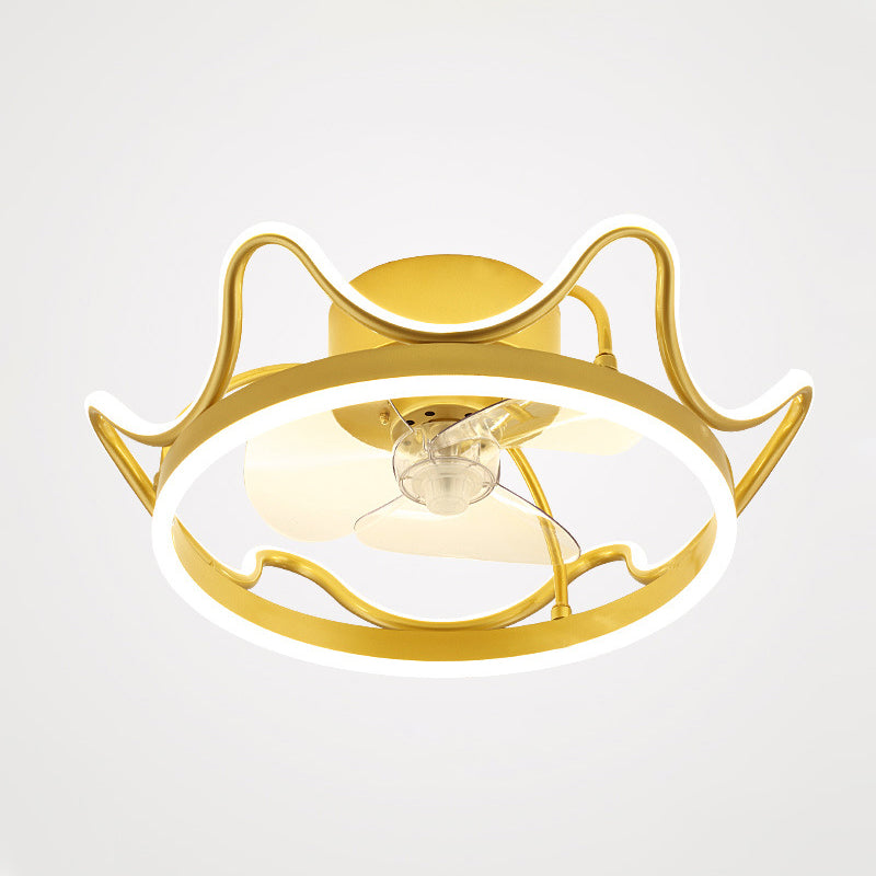 Kronenförmige Lüfterleuchte Deckenleuchte Minimalist Metall Schlafzimmer LED Semi Flush Mount