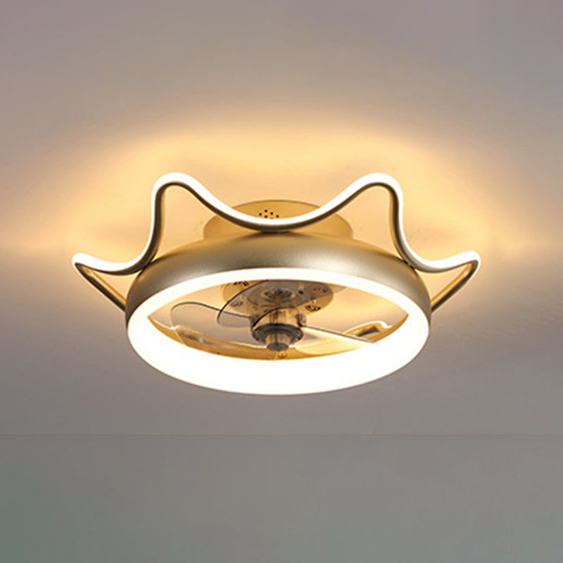 Gold Finish runde Deckenventilator Leuchteinfachheit LED Metal Halbmontage Beleuchtung für Schlafzimmer