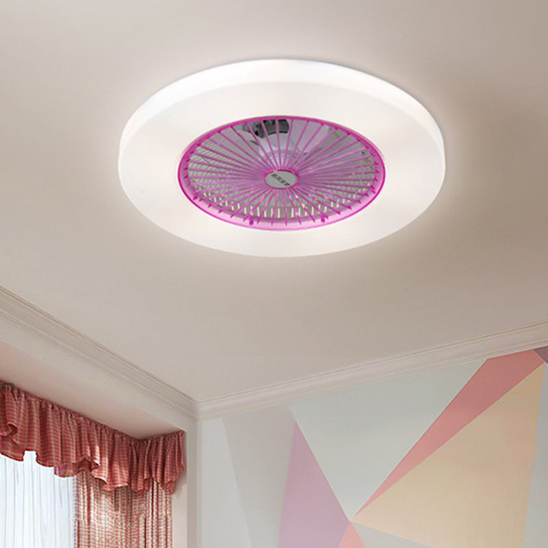 Macaron Round Acryllüfter Leuchte LED -LED -Halbflush -Mount -Beleuchtung für Esszimmer