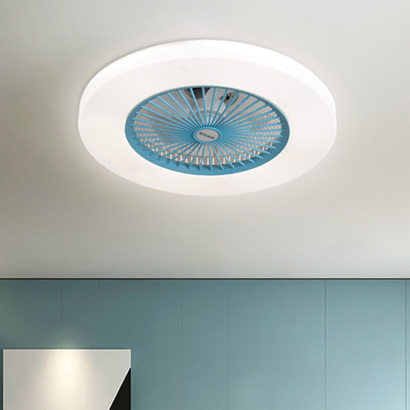 Macaron Round Acryllüfter Leuchte LED -LED -Halbflush -Mount -Beleuchtung für Esszimmer