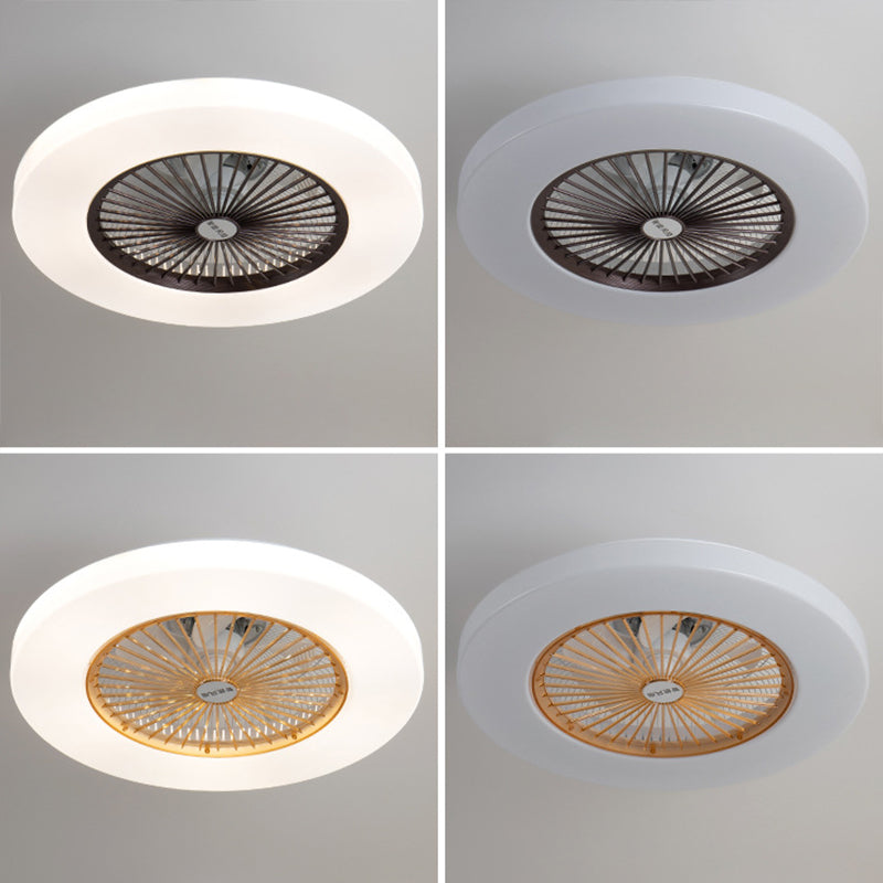 Macaron Round Acryllüfter Leuchte LED -LED -Halbflush -Mount -Beleuchtung für Esszimmer
