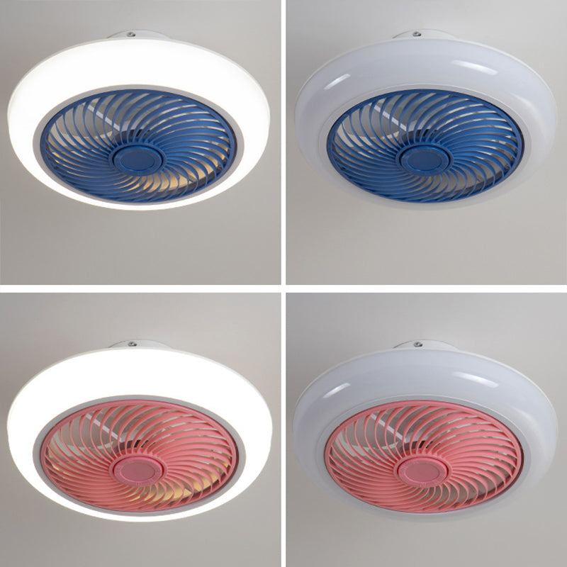Macaron Round Acryllüfter Leuchte LED -LED -Halbflush -Mount -Beleuchtung für Esszimmer