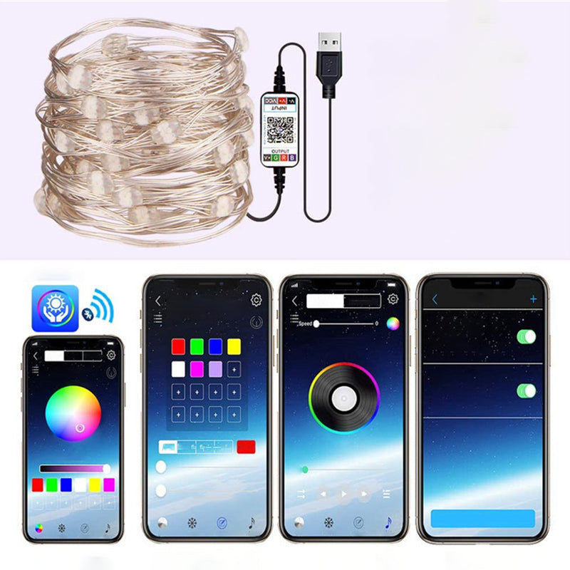 Modern LED Copper Wire Rope Light Linear Symphony Christmas Decorative Lights