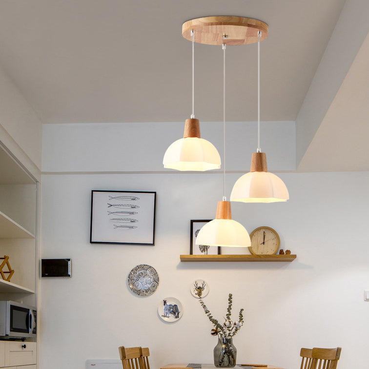 Geometrischer Farbton mehrlächer moderne einfache Glasstil-Deckenleuchten in Braun