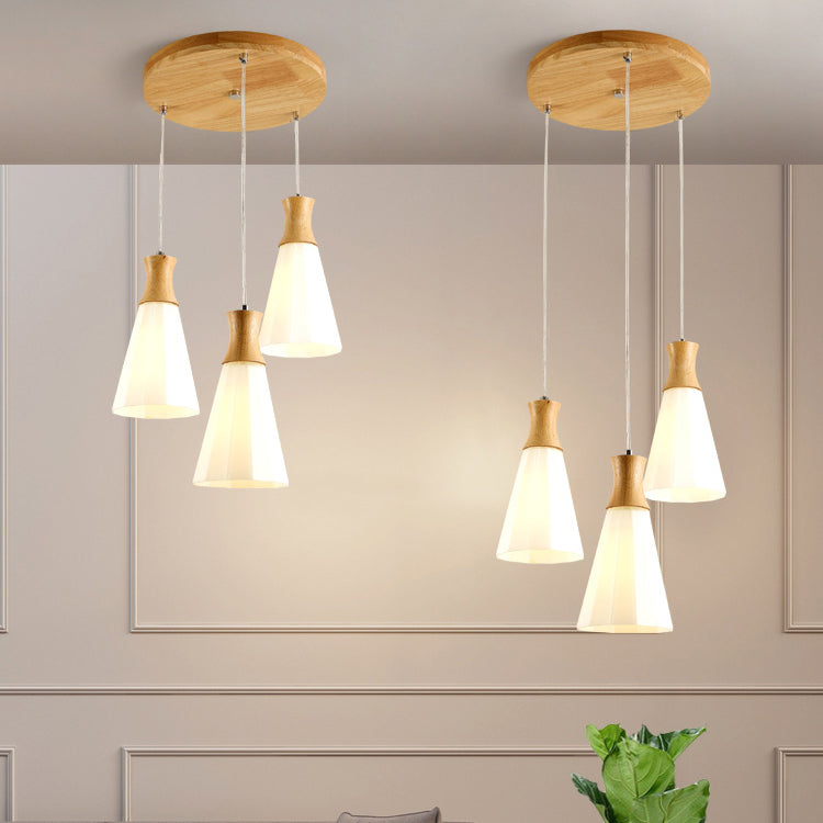 Geometrischer Farbton mehrlächer moderne einfache Glasstil-Deckenleuchten in Braun