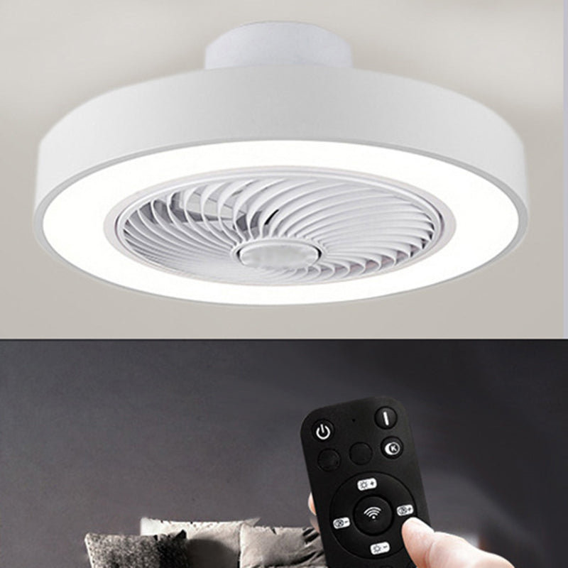 Acrylkreis -LED -Deckenventilatoren im modernen Eisenmakaron Deckenventilator Licht für Innenräume