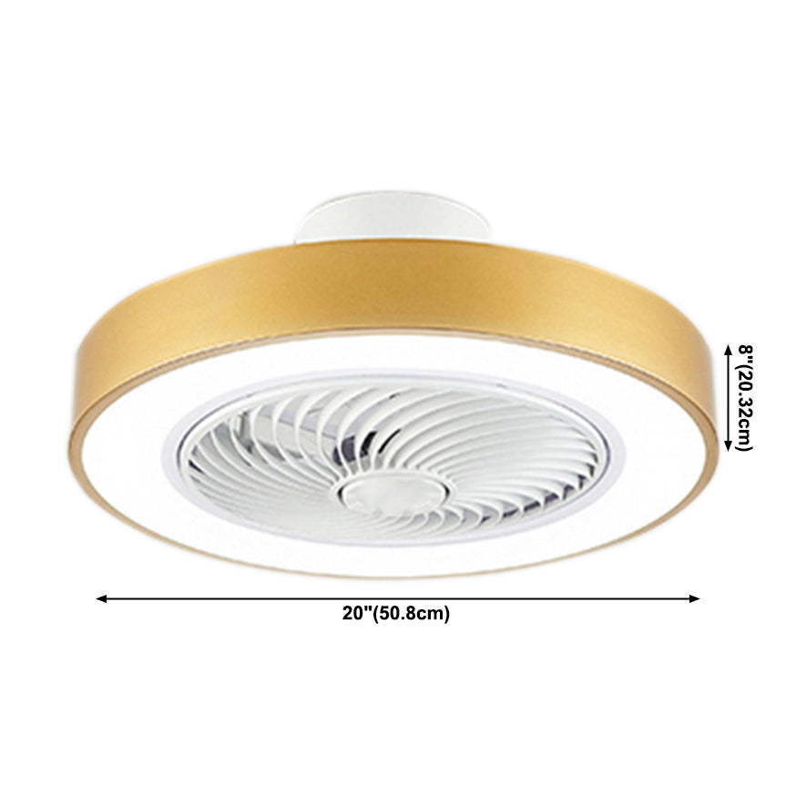 Acrylkreis -LED -Deckenventilatoren im modernen Eisenmakaron Deckenventilator Licht für Innenräume