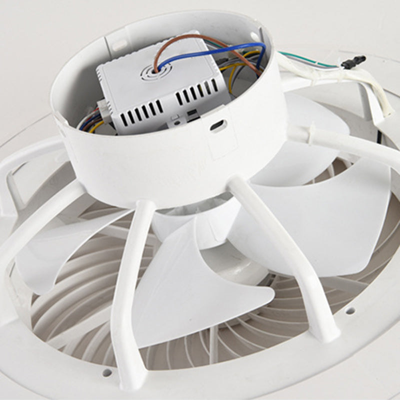 Acrylkreis -LED -Deckenventilatoren im modernen Eisenmakaron Deckenventilator Licht für Innenräume