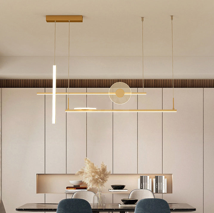 Modern Lighting Chandelier Linear Island Lighting Metal 5 Light Island Pendant Lights